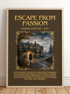 Escape From Passion Minimalist Book Poster by Barbara Cartland – image 2