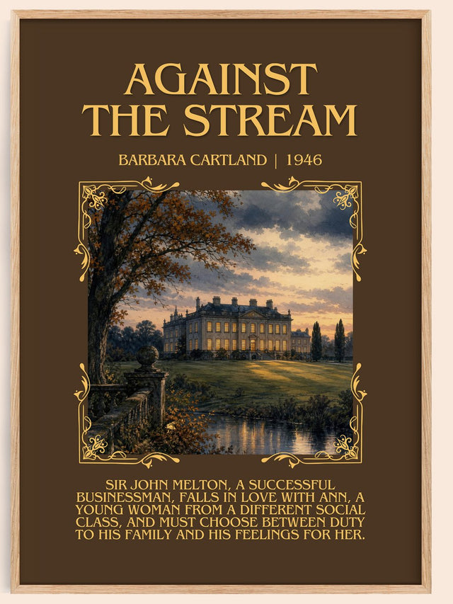 Against The Stream Minimalist Book Poster by Barbara Cartland