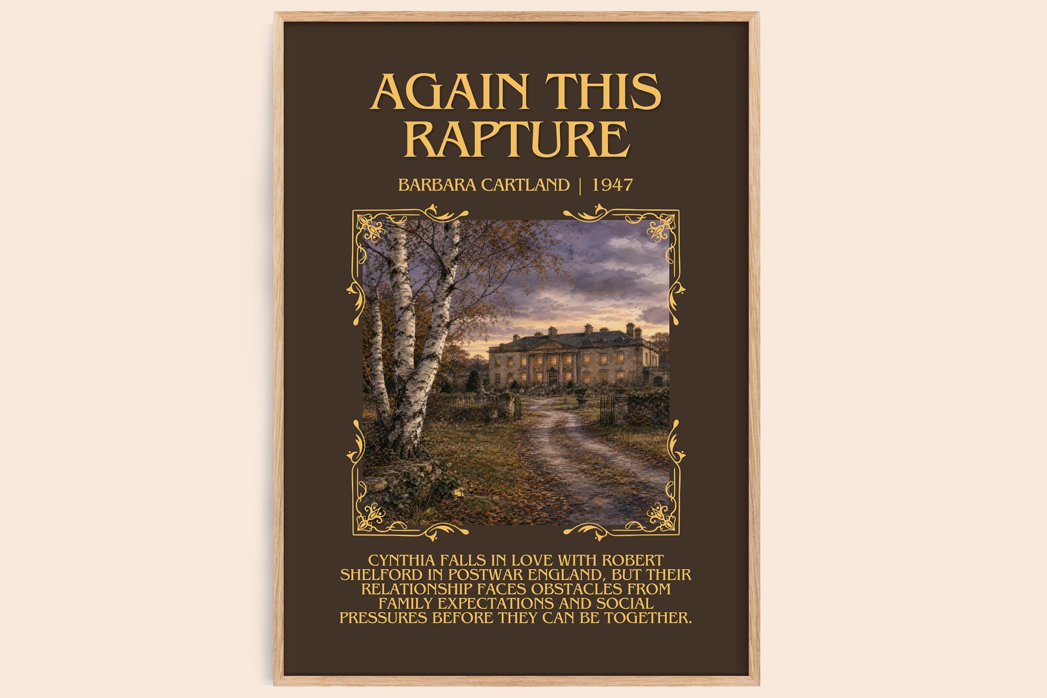 Again This Rapture Minimalist Book Poster by Barbara Cartland