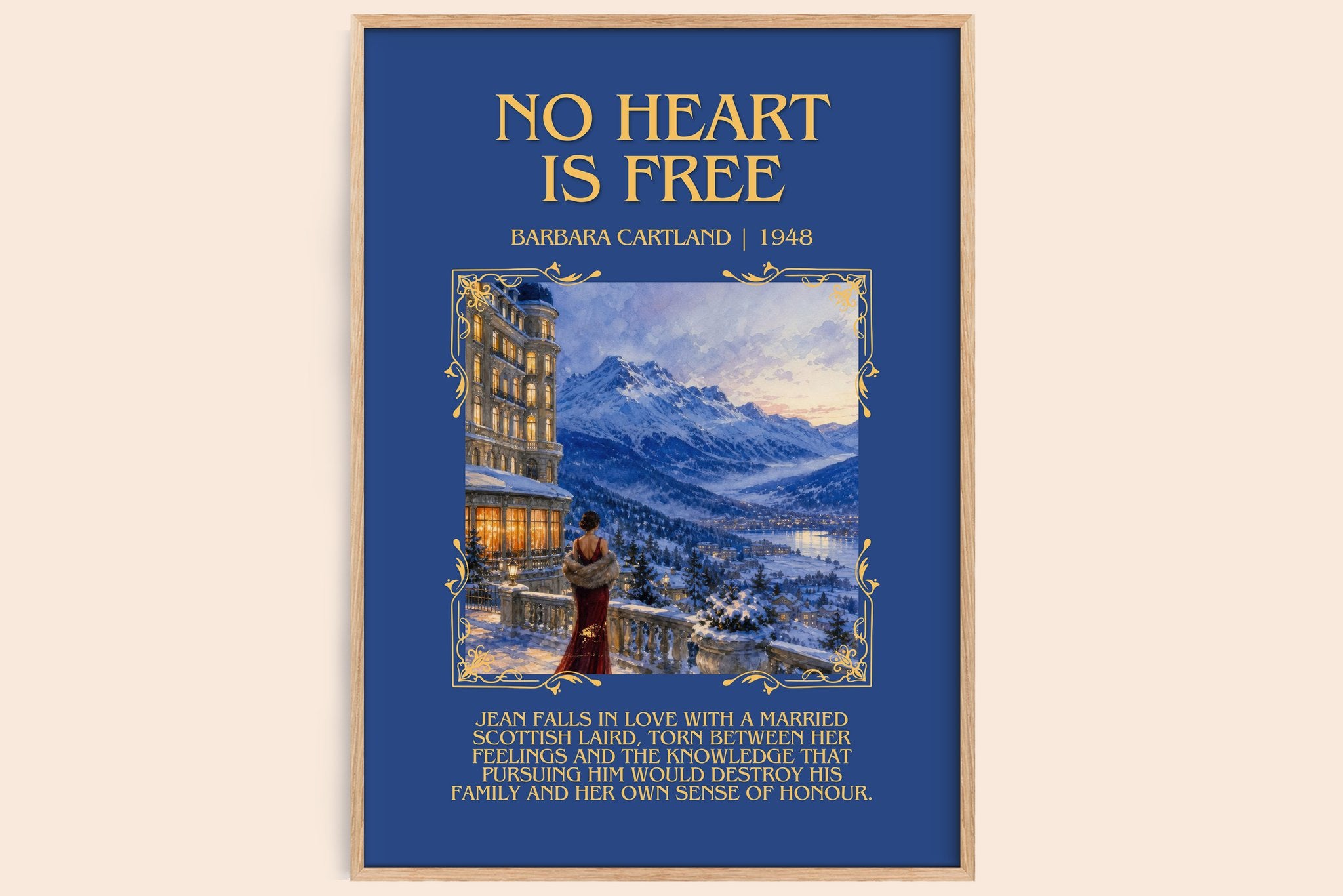No Heart Is Free Minimalist Book Poster by Barbara Cartland