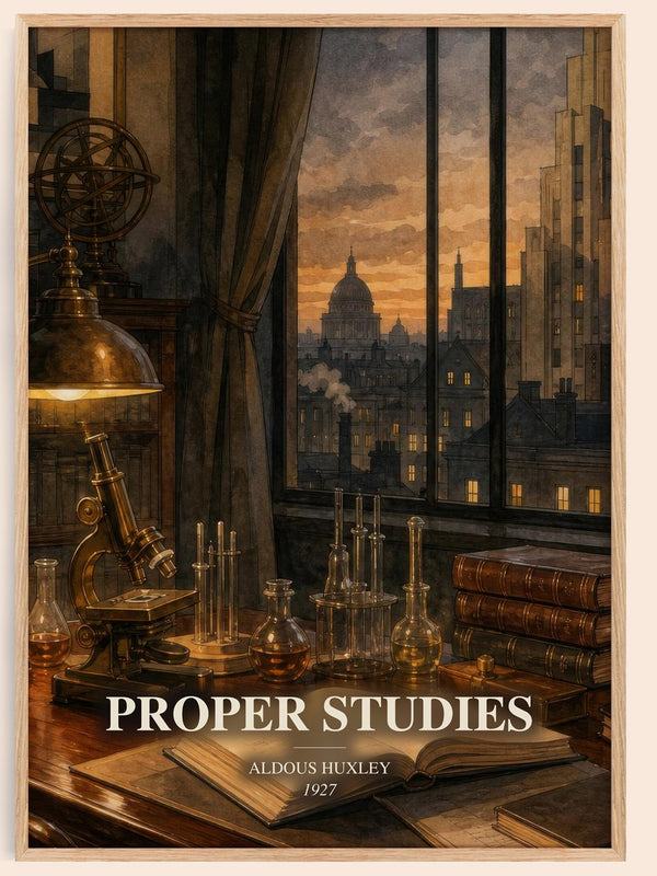 Proper Studies watercolour book poster by Aldous Huxley – framed literary art print