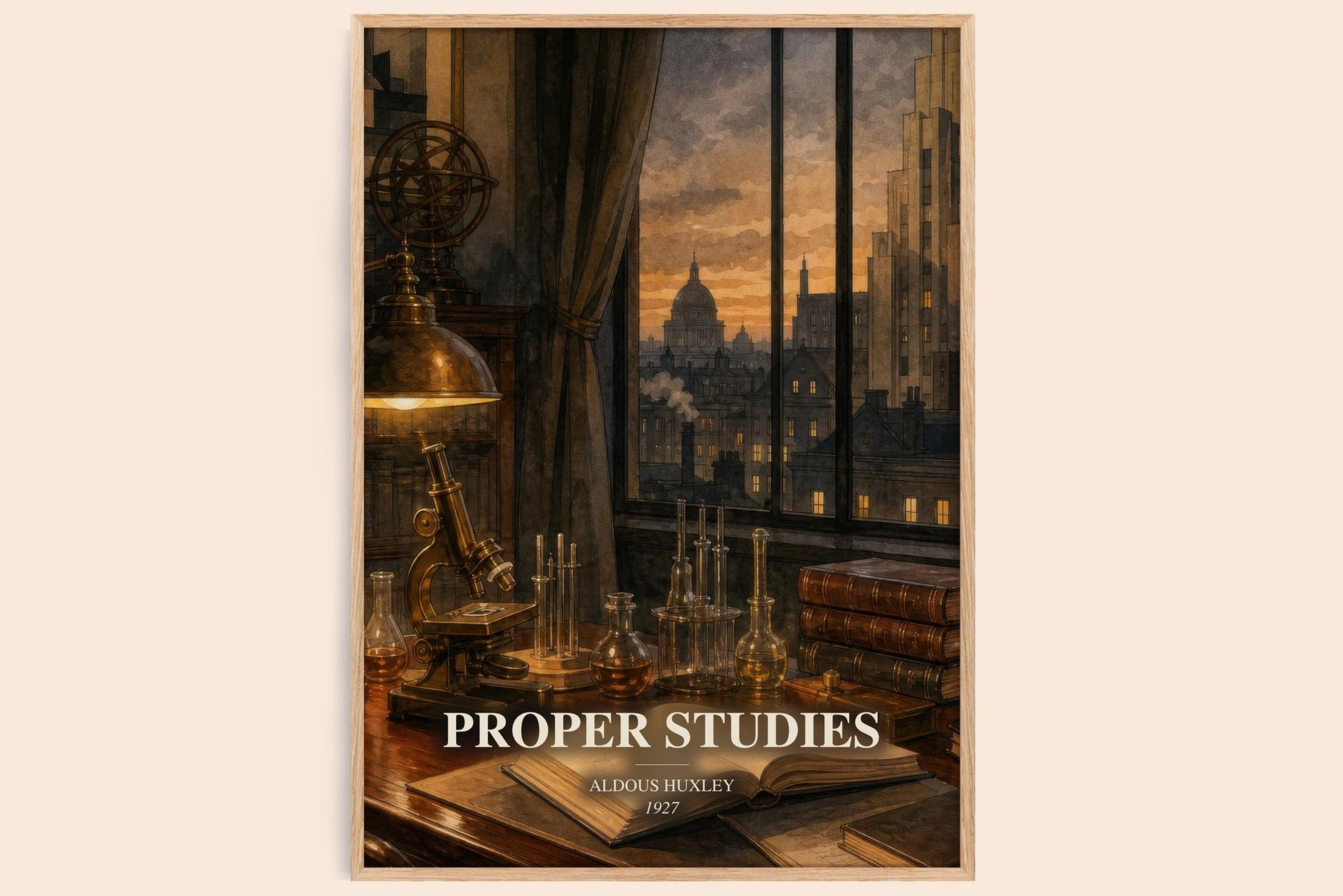 Proper Studies watercolour book poster by Aldous Huxley – framed literary art print
