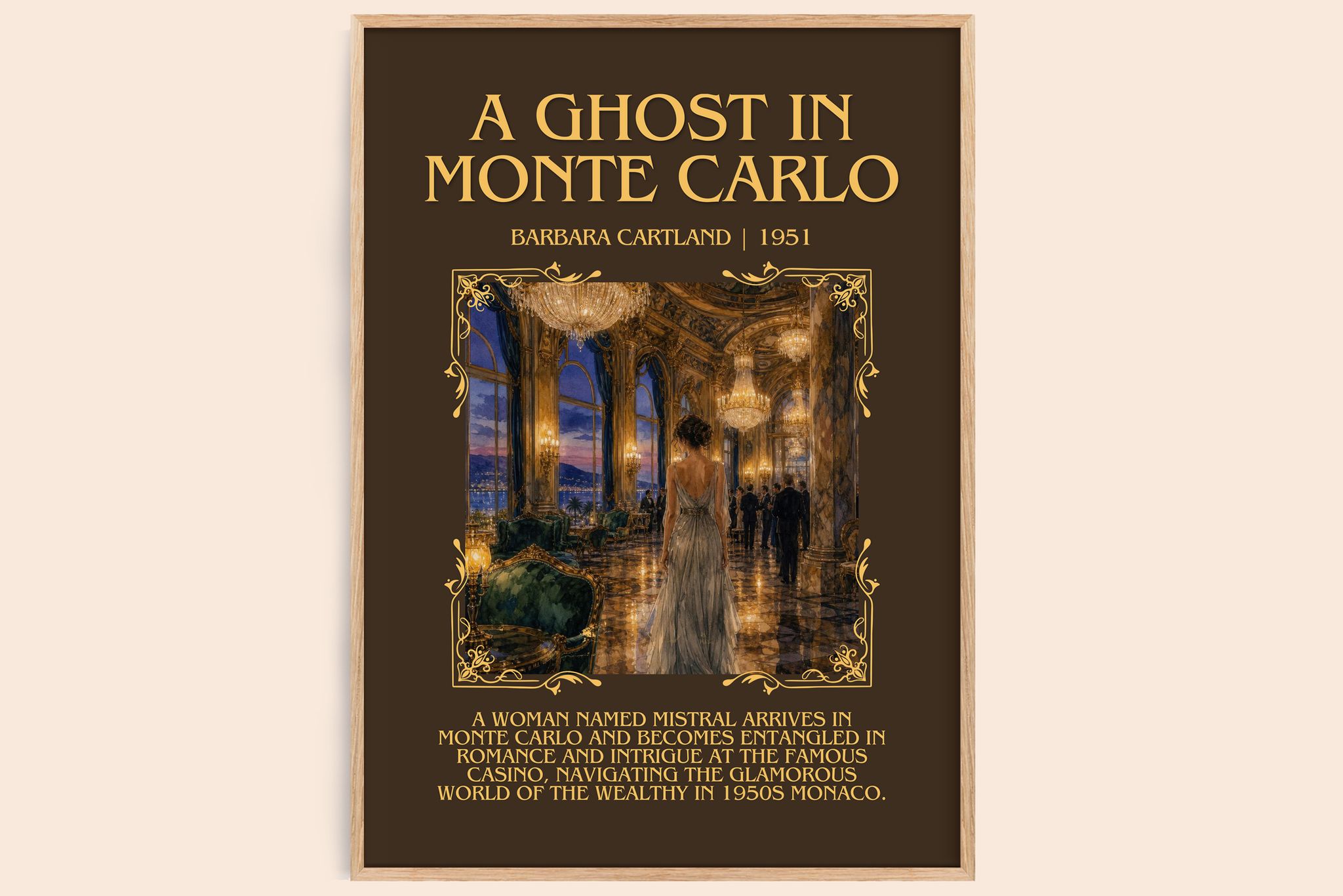 A Ghost In Monte Carlo Minimalist Book Poster by Barbara Cartland