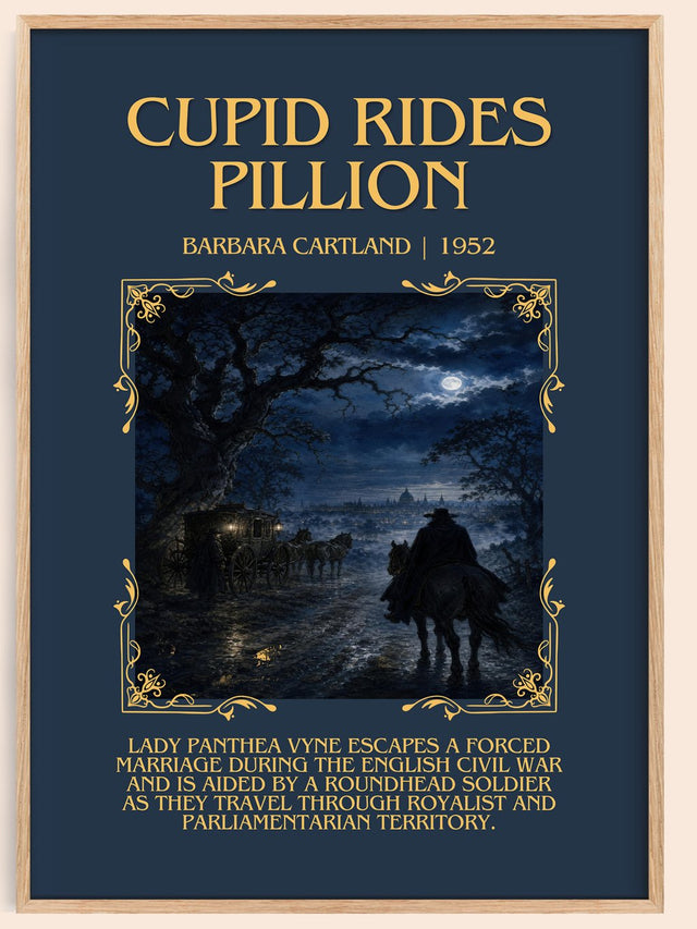Cupid Rides Pillion Minimalist Book Poster by Barbara Cartland