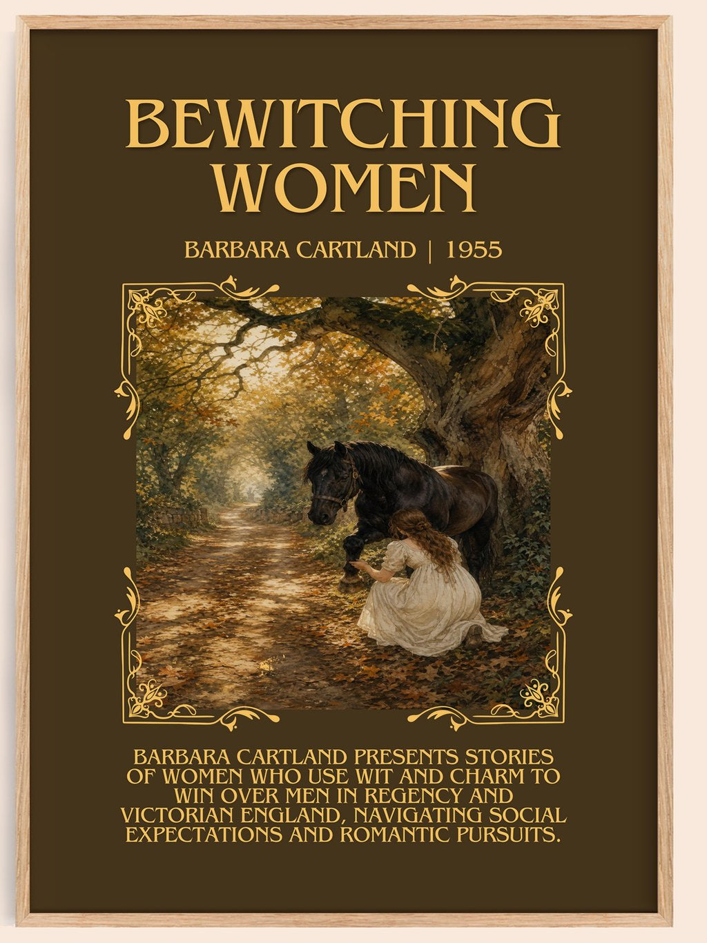 Bewitching Women Minimalist Book Poster by Barbara Cartland – book poster