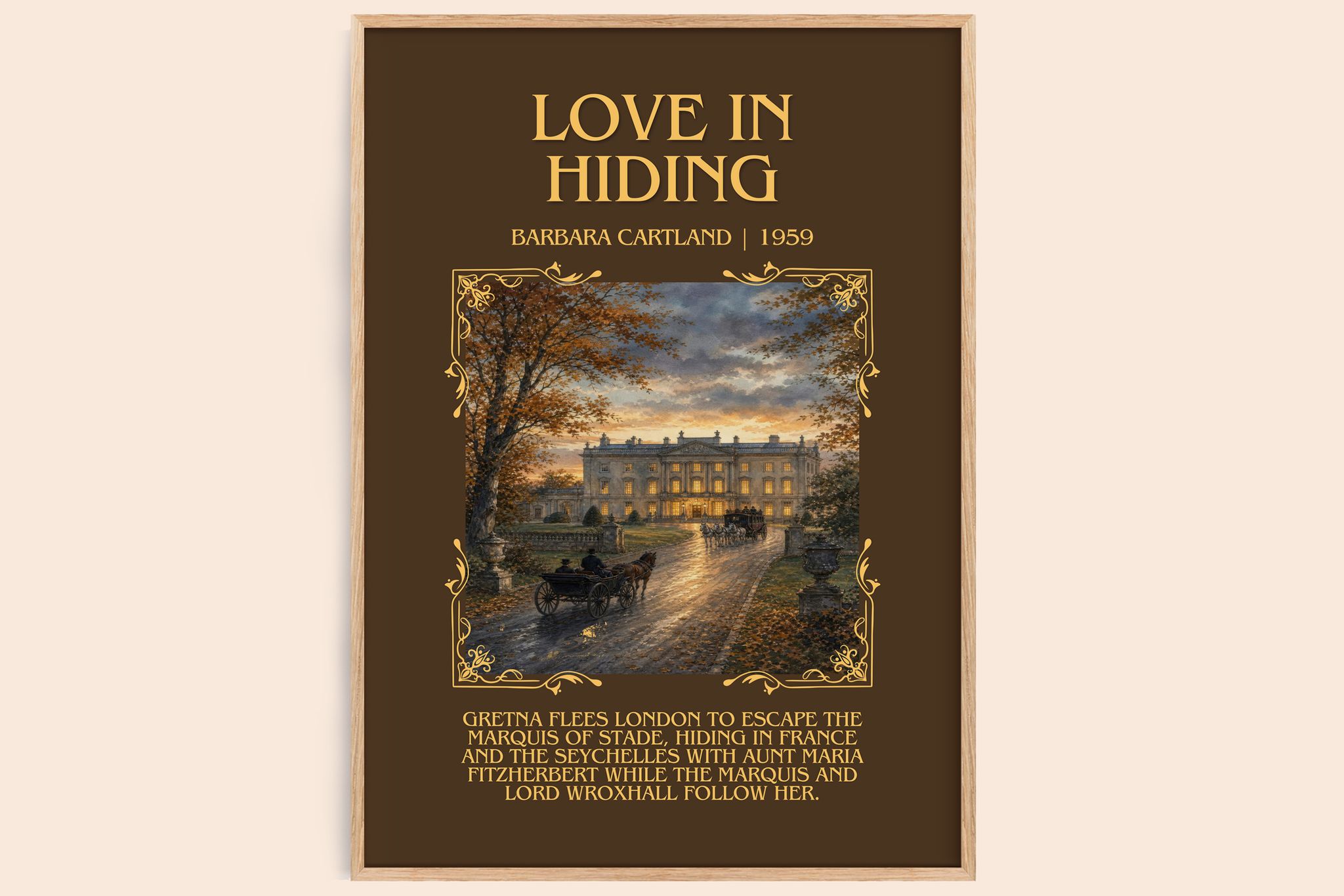 Love In Hiding Minimalist Book Poster by Barbara Cartland