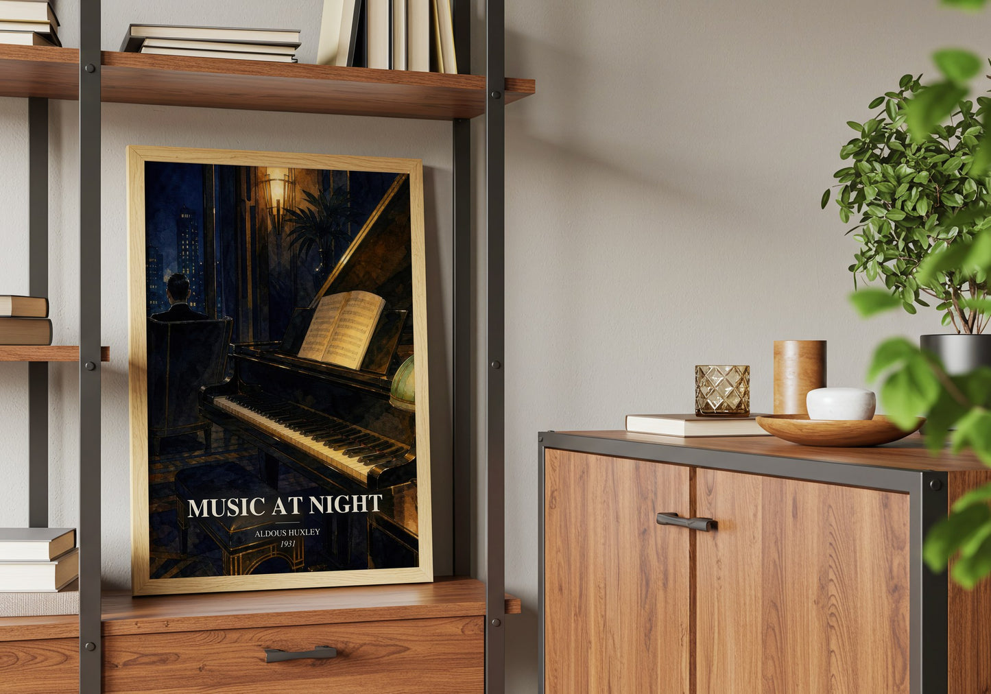 Music At Night book watercolour illustration paper finish options – matte satin gloss