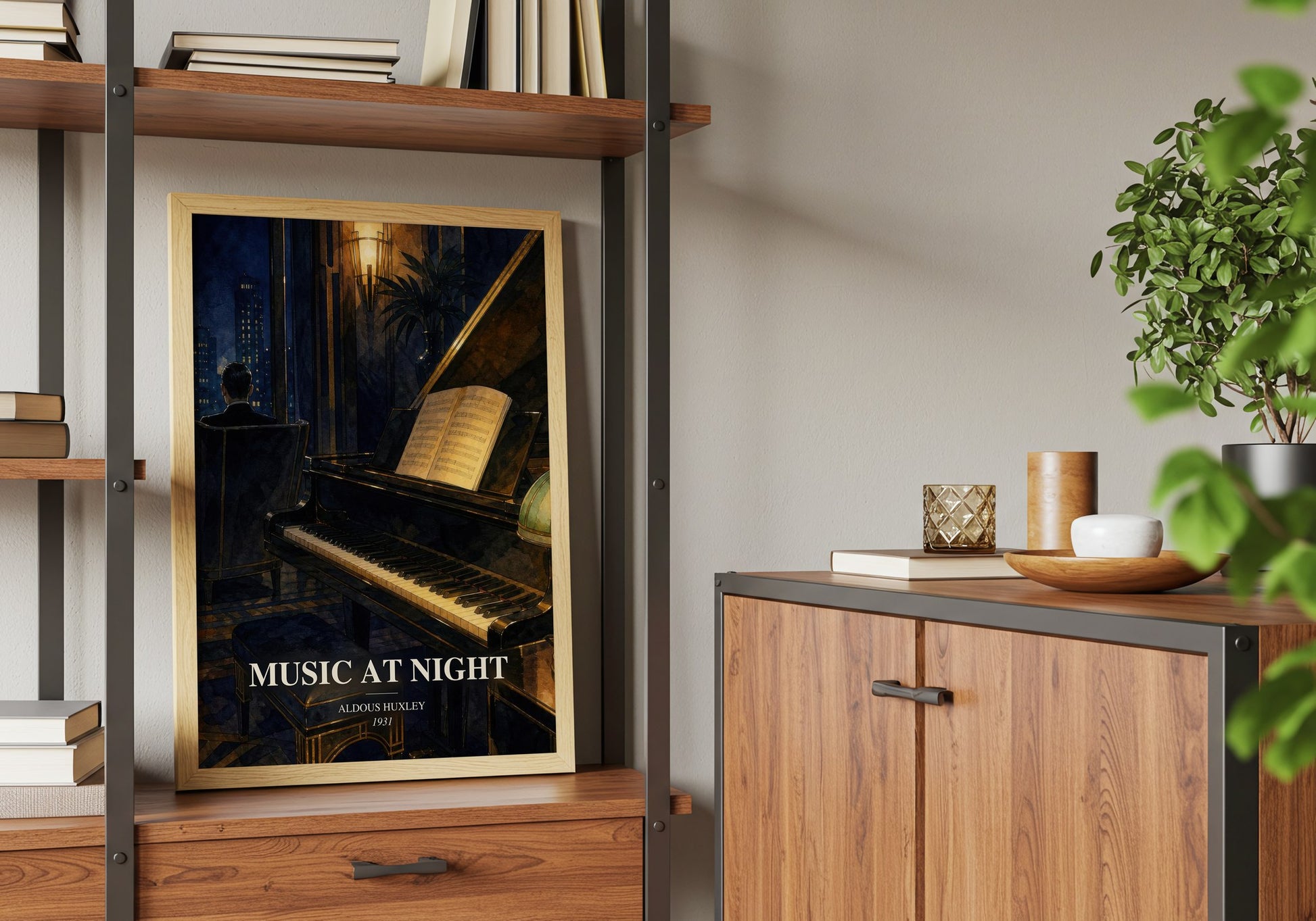 Music At Night book watercolour illustration paper finish options – matte satin gloss