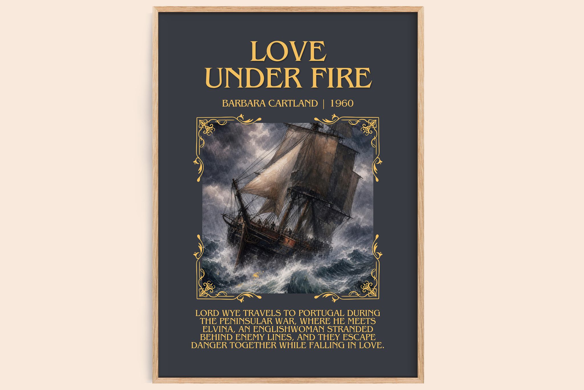 Love Under Fire Minimalist Book Poster by Barbara Cartland