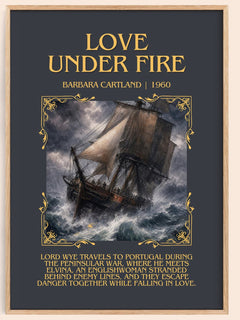 Love Under Fire Minimalist Book Poster by Barbara Cartland – image 1