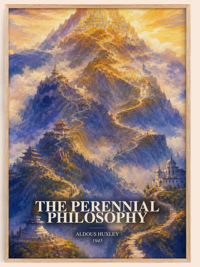 Perennial Philosophy Book Watercolour Illustration by Aldous Huxley