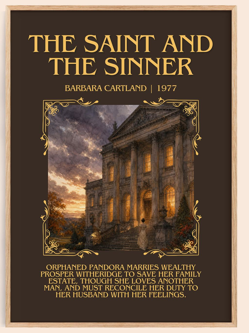 The Saint And The Sinner Minimalist Book Poster by Barbara Cartland – book poster