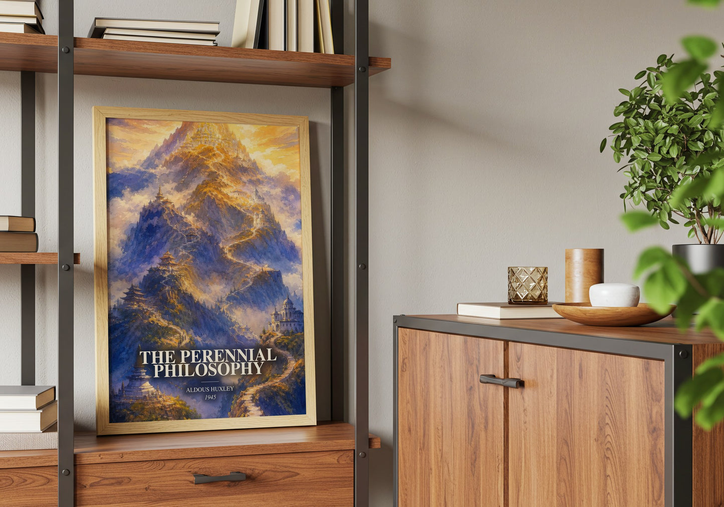 The Perennial Philosophy book watercolour illustration paper finish options – matte satin gloss