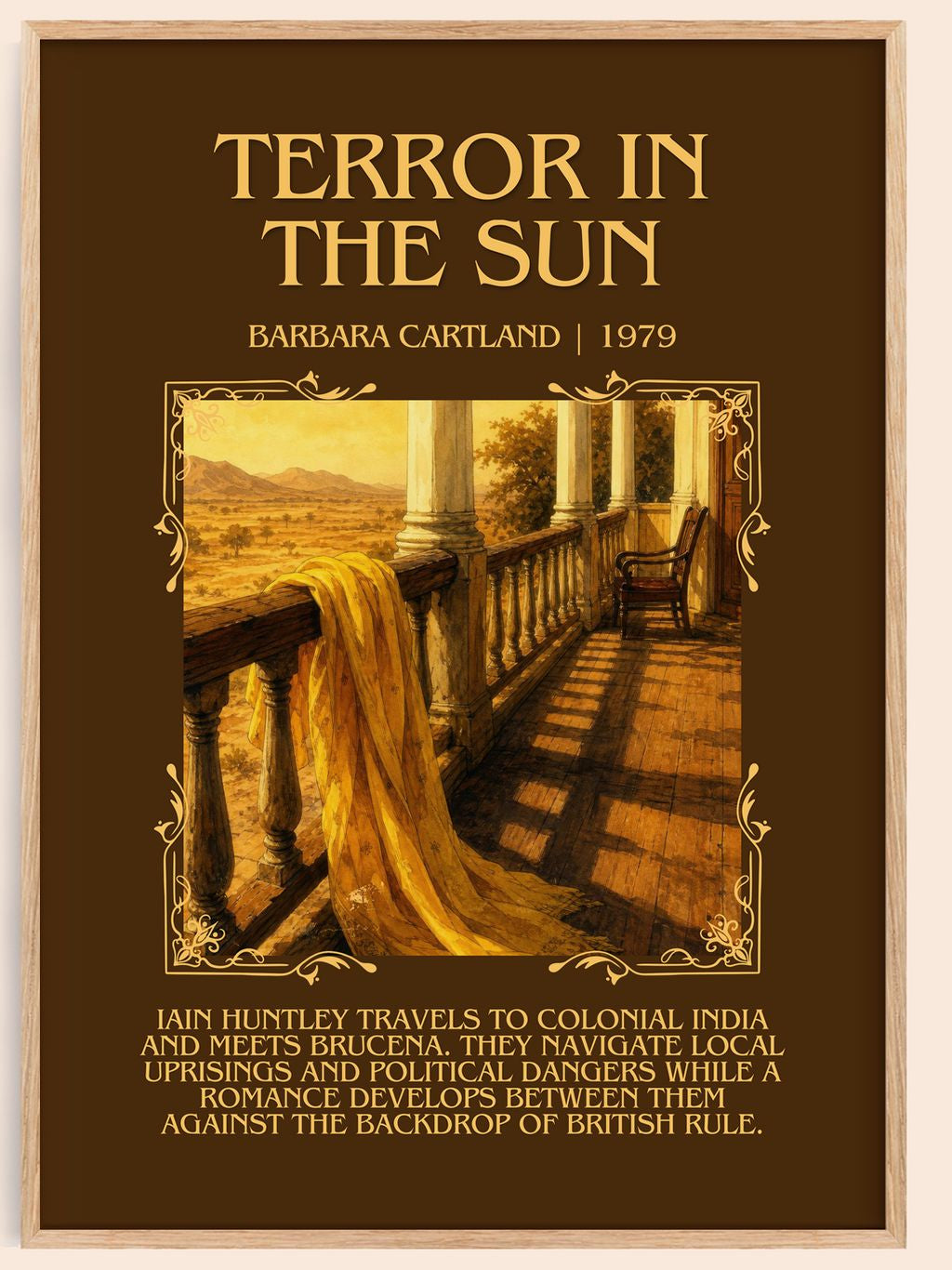 Terror In The Sun Minimalist Book Poster by Barbara Cartland – book poster