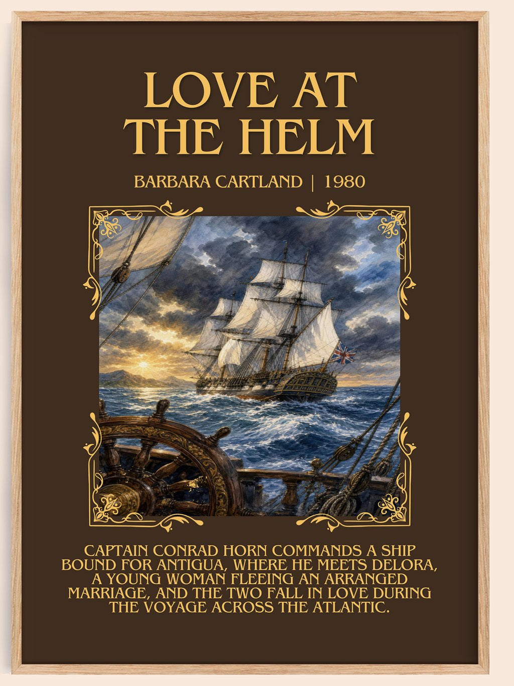 Love At The Helm Minimalist Book Poster by Barbara Cartland – book poster