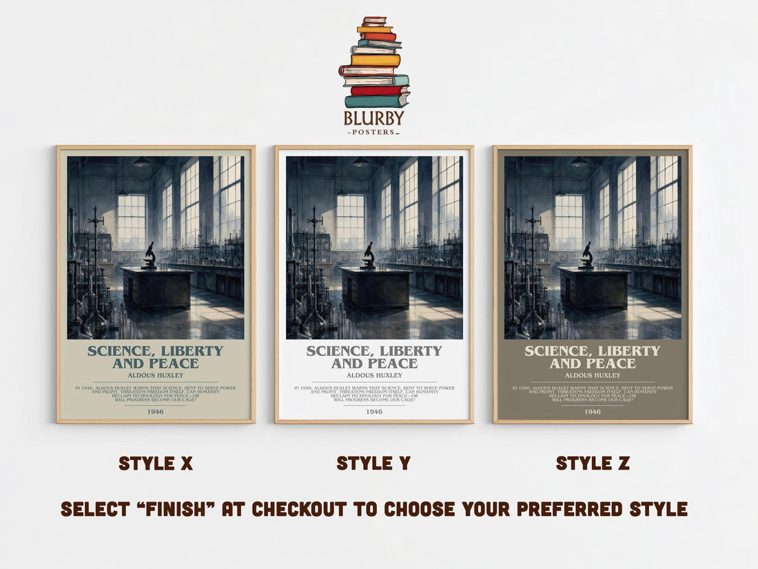 Science, Liberty And Peace Bookish Wall Art by Aldous Huxley (mockup)