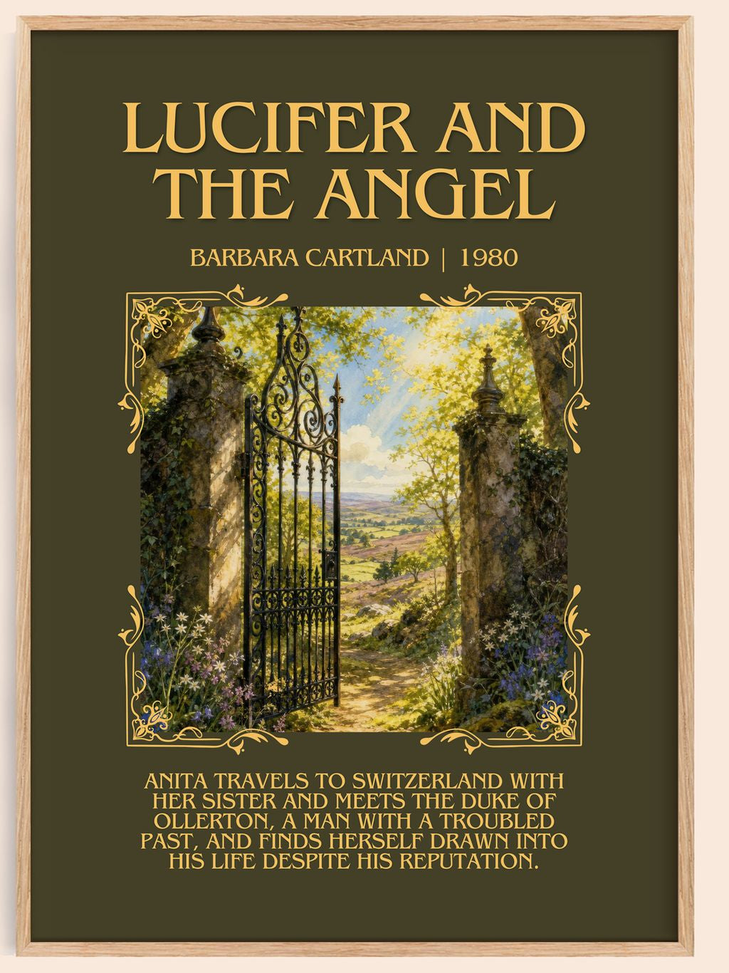 Lucifer And The Angel Minimalist Book Poster by Barbara Cartland – book poster