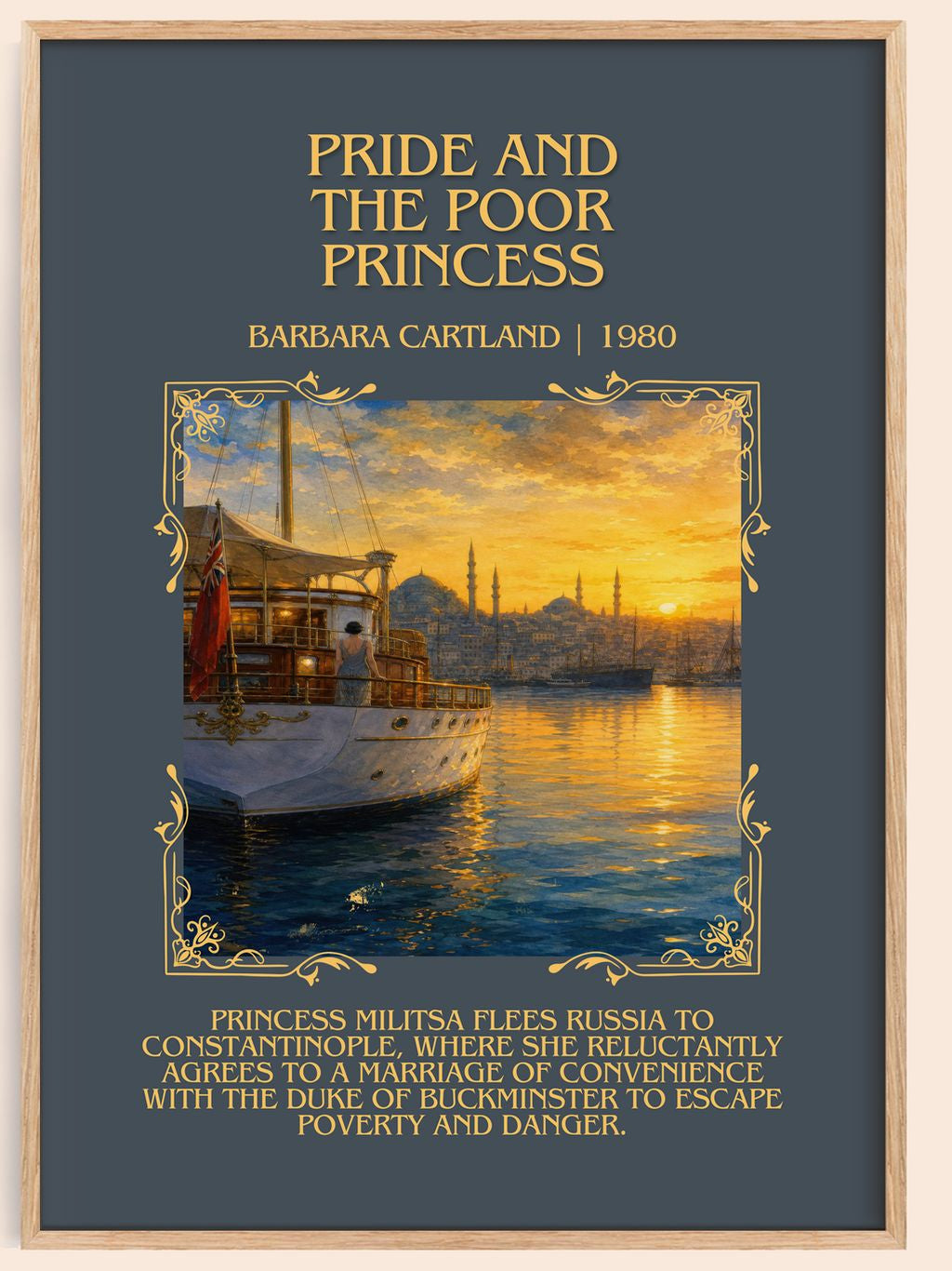 Pride And The Poor Princess Minimalist Book Poster by Barbara Cartland – book poster