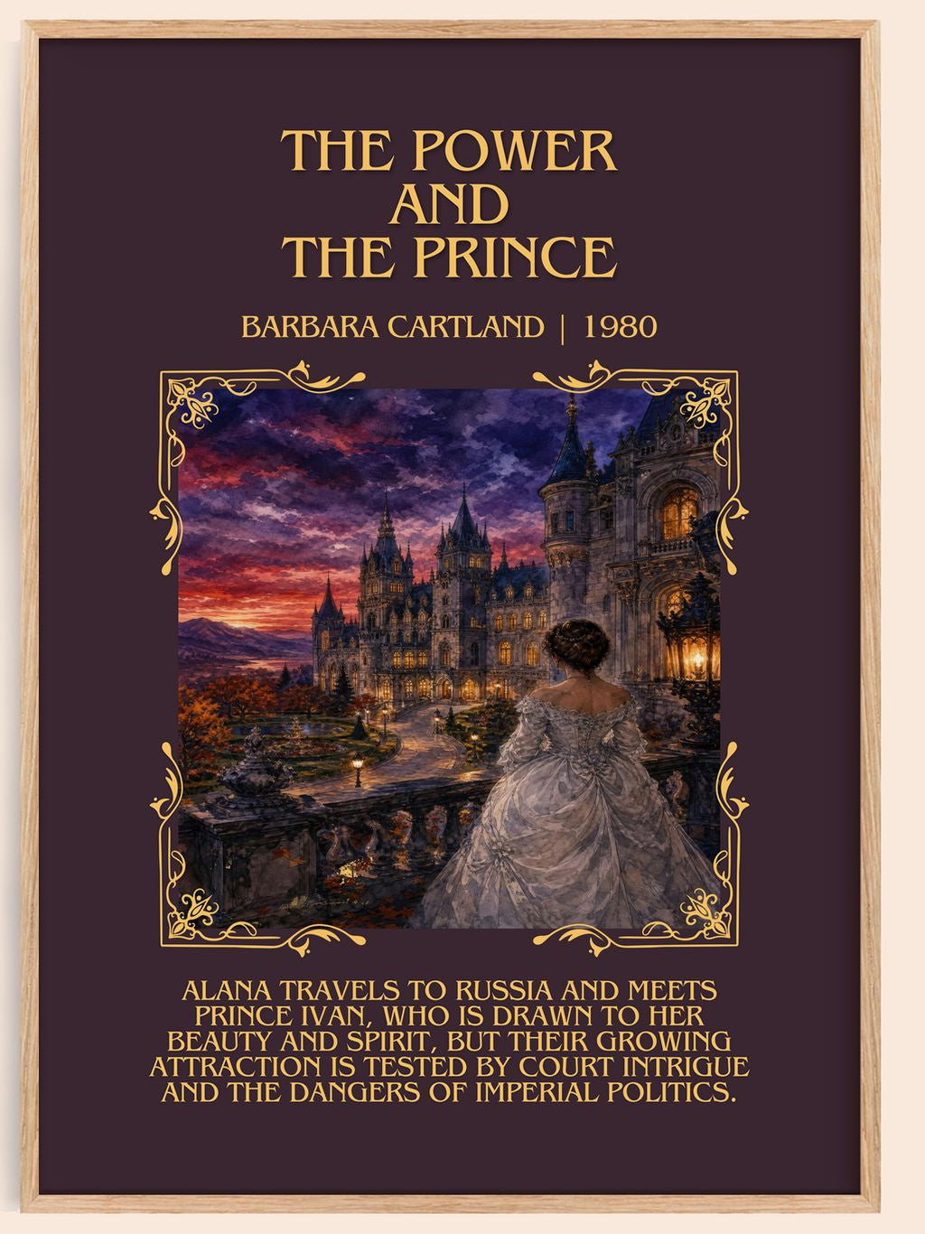The Power And The Prince Minimalist Book Poster by Barbara Cartland – book poster