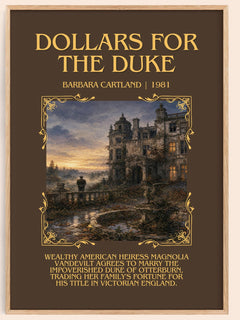 Dollars For The Duke Minimalist Book Poster by Barbara Cartland – image 1