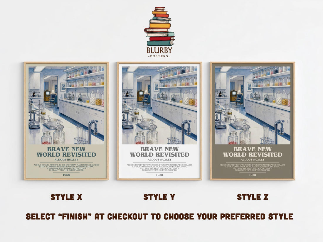 Brave New World Revisited Bookish Wall Art by Aldous Huxley (mockup)