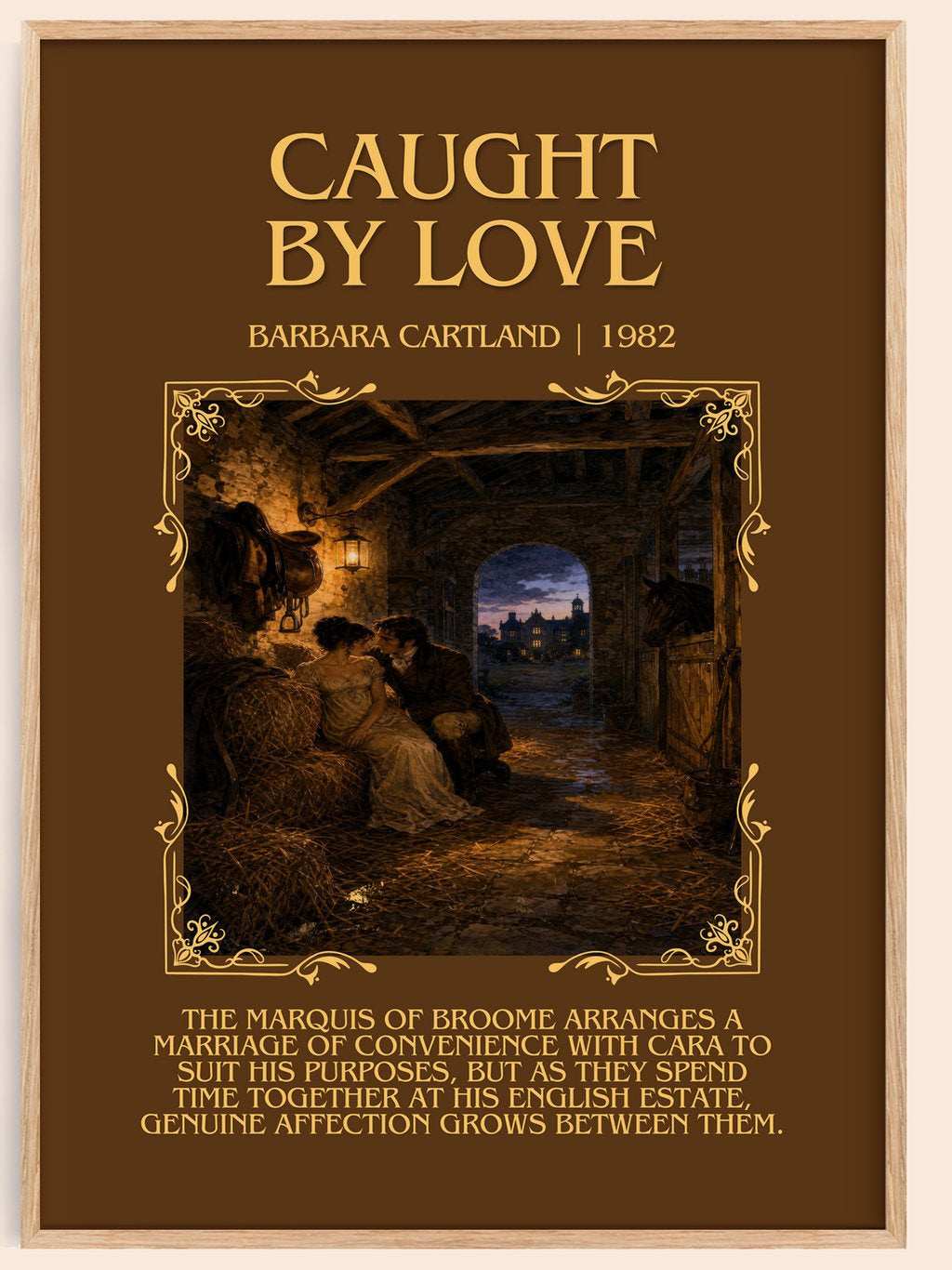 Caught By Love Minimalist Book Poster by Barbara Cartland – book poster
