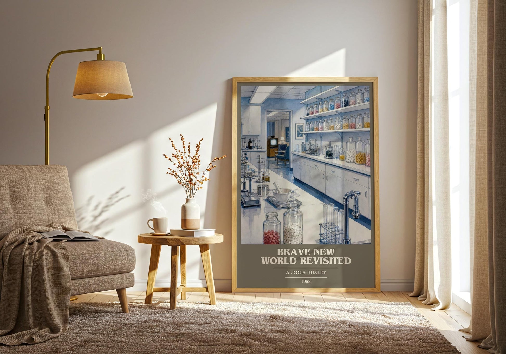 Brave New World Revisited Book Cover Poster by Aldous Huxley