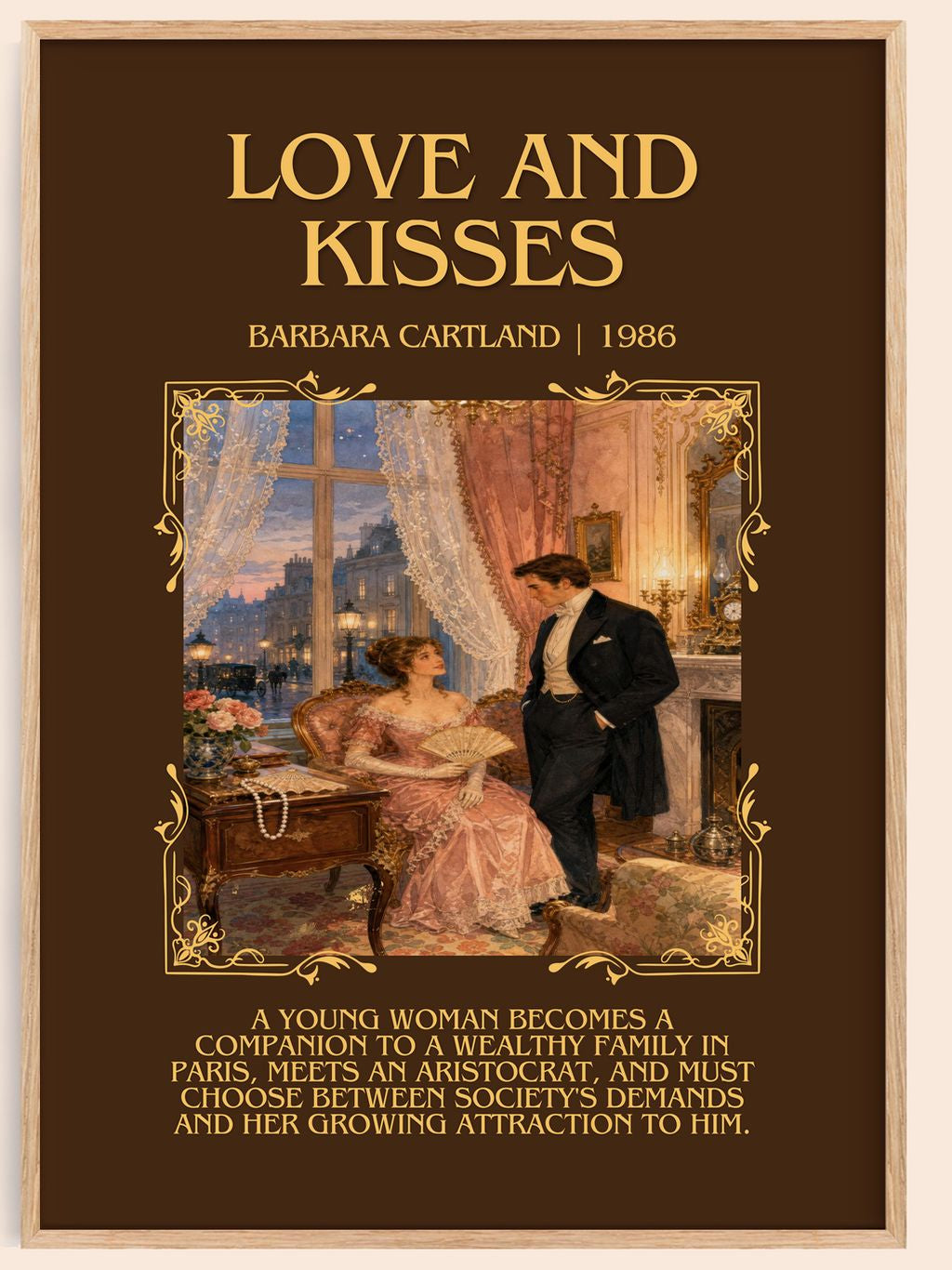 Love And Kisses Minimalist Book Poster by Barbara Cartland – book poster