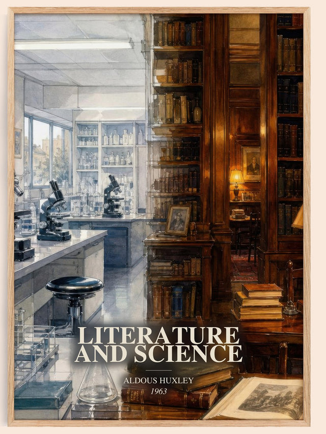 Literature And Science Book Watercolour Illustration by Aldous Huxley