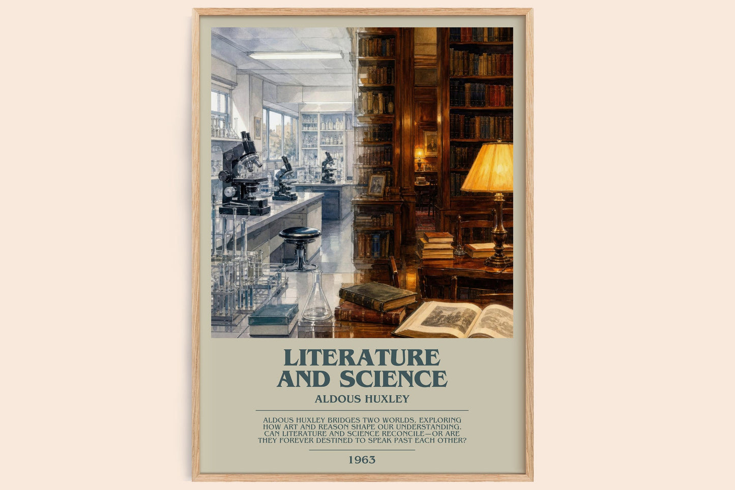 Literature And Science Bookish Wall Art by Aldous Huxley