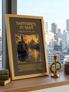 Sapphires In Siam Minimalist Book Poster by Barbara Cartland – image 3