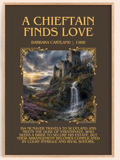 A Chieftain Finds Love Minimalist Book Poster by Barbara Cartland – image 1