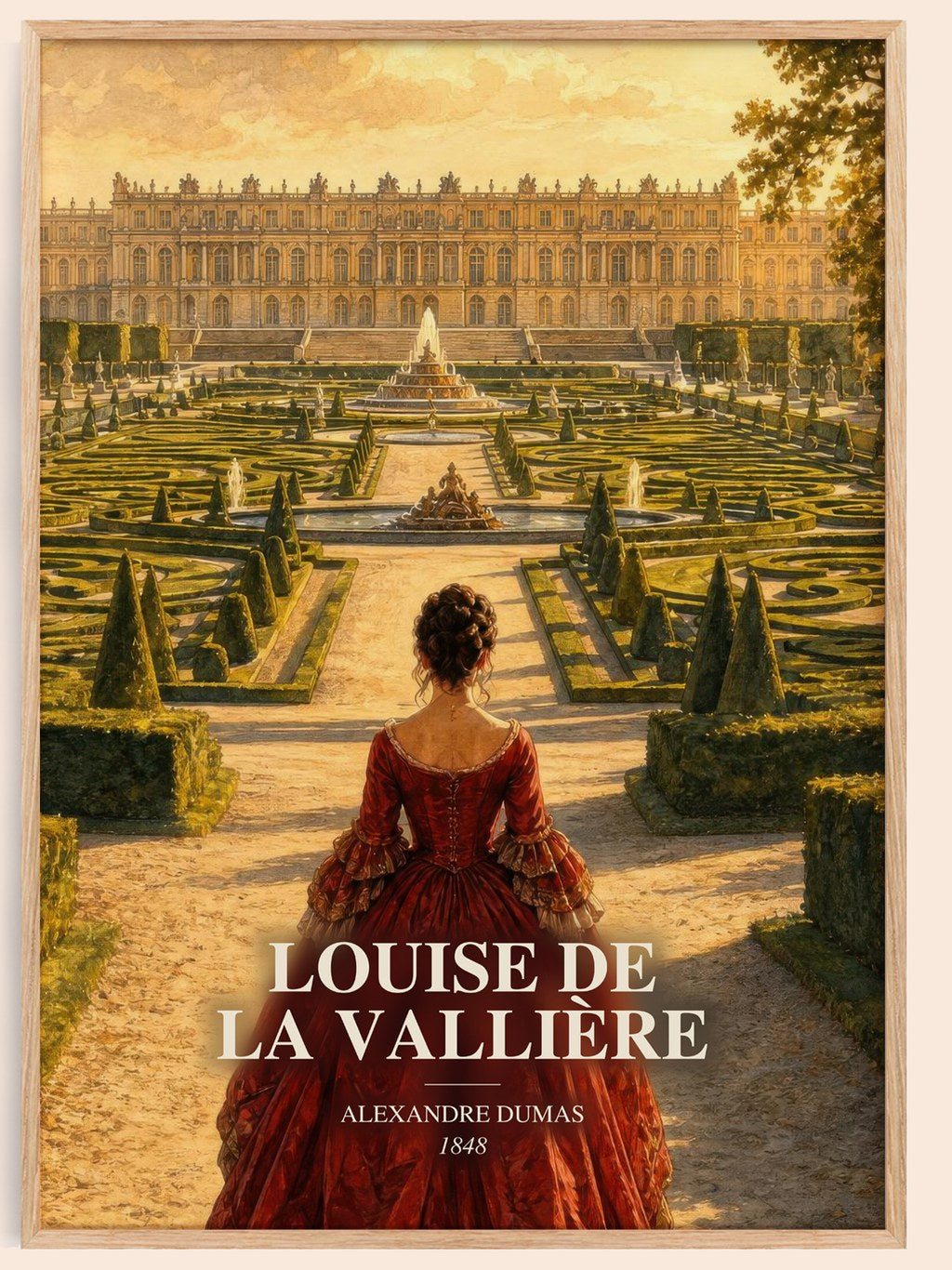 Louise De La Vallière watercolour book poster by Alexandre Dumas – framed literary art print
