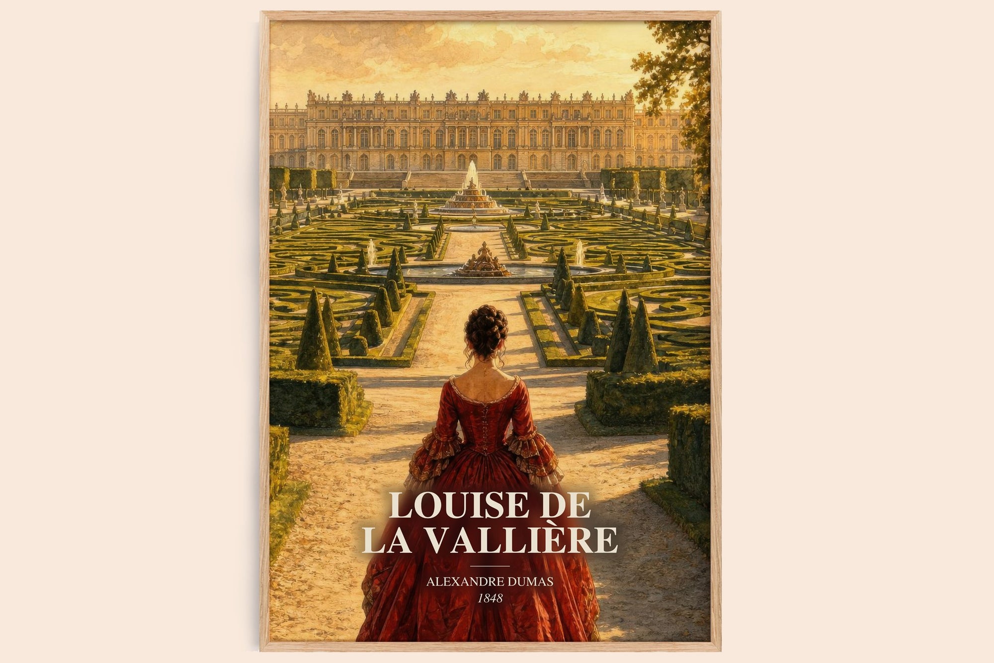 Louise De La Vallière watercolour book poster by Alexandre Dumas – framed literary art print