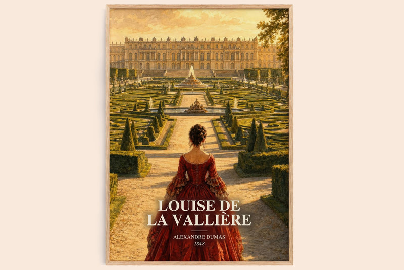 Louise De La Vallière watercolour book poster by Alexandre Dumas – framed literary art print