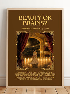 Beauty Or Brains? Minimalist Book Poster by Barbara Cartland – image 2