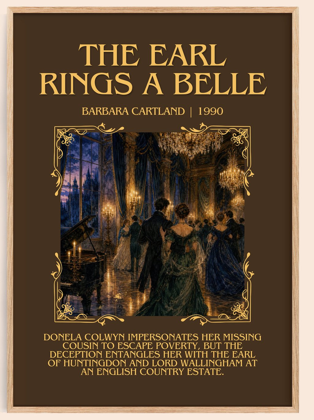 The Earl Rings A Belle Minimalist Book Poster by Barbara Cartland – book poster
