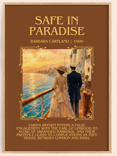 Safe In Paradise Minimalist Book Poster by Barbara Cartland – image 1