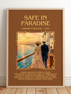 Safe In Paradise Minimalist Book Poster by Barbara Cartland – image 2