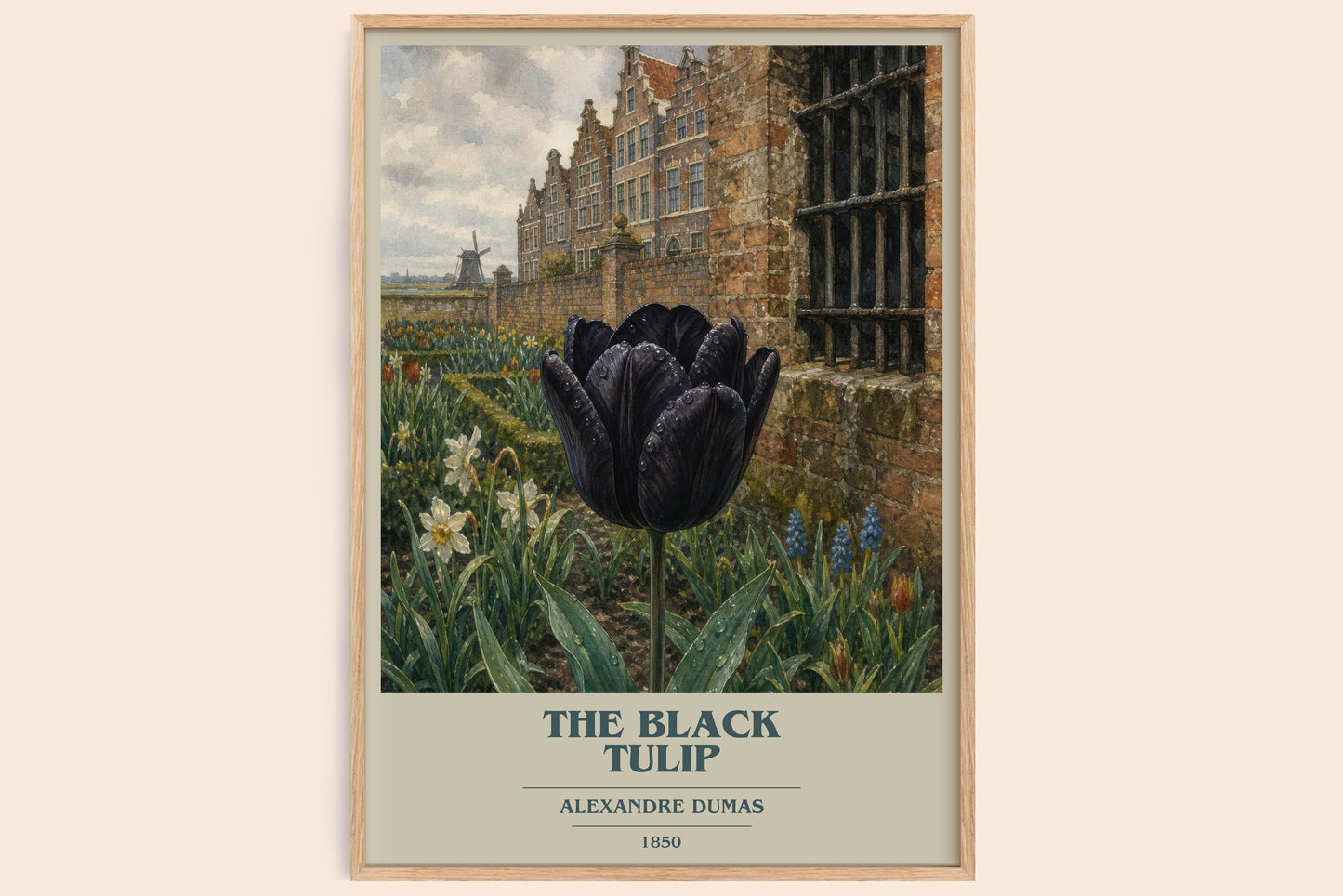 The Black Tulip Book Cover Poster by Alexandre Dumas