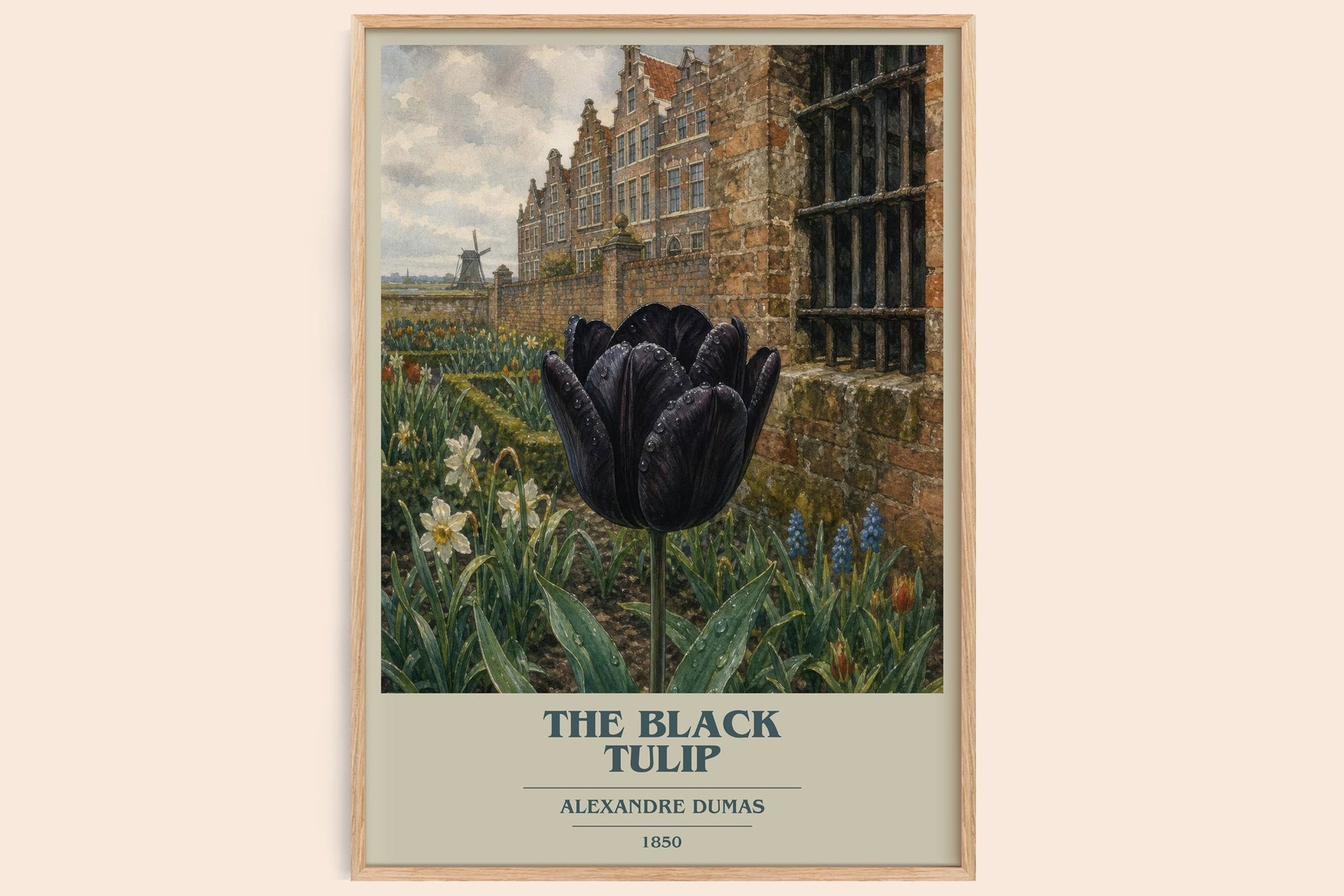 The Black Tulip Book Cover Poster by Alexandre Dumas