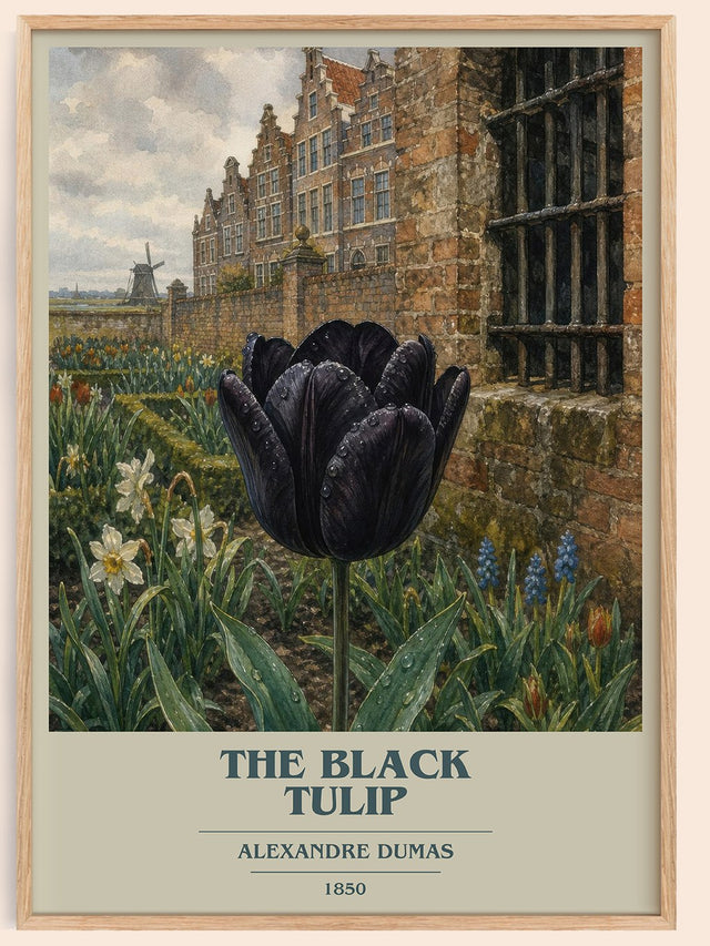 The Black Tulip Book Cover Poster by Alexandre Dumas