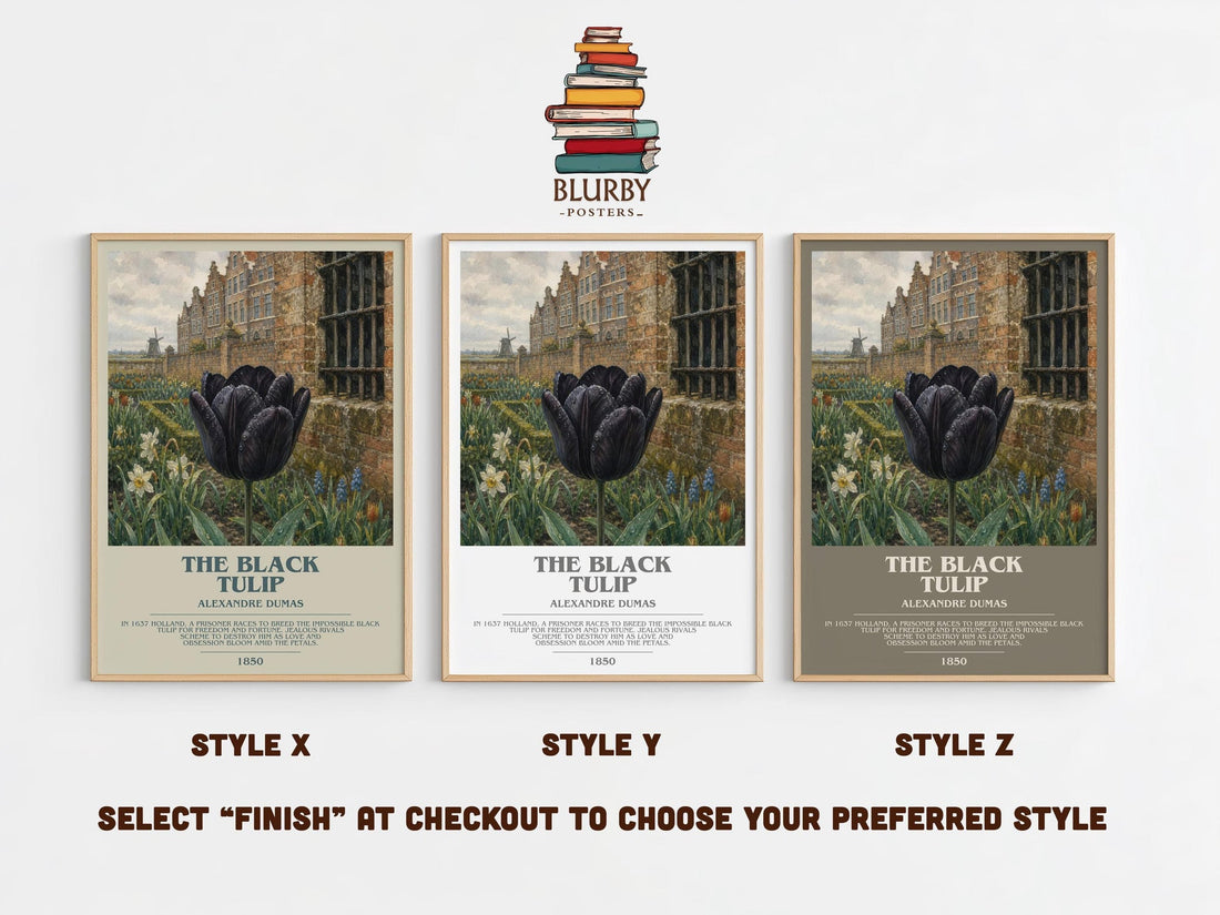 The Black Tulip Bookish Wall Art by Alexandre Dumas (mockup)