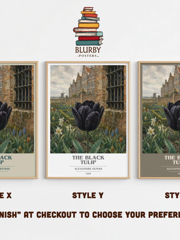 The Black Tulip Book Cover Poster by Alexandre Dumas