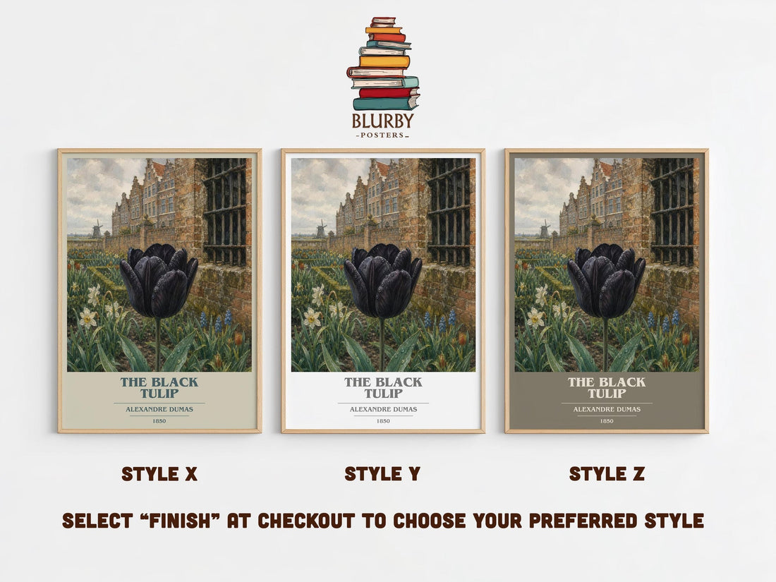 The Black Tulip Book Cover Poster by Alexandre Dumas (mockup)