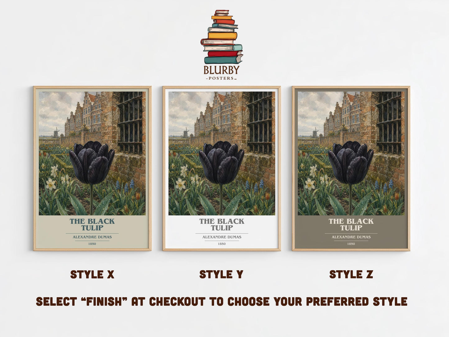 The Black Tulip Book Cover Poster by Alexandre Dumas