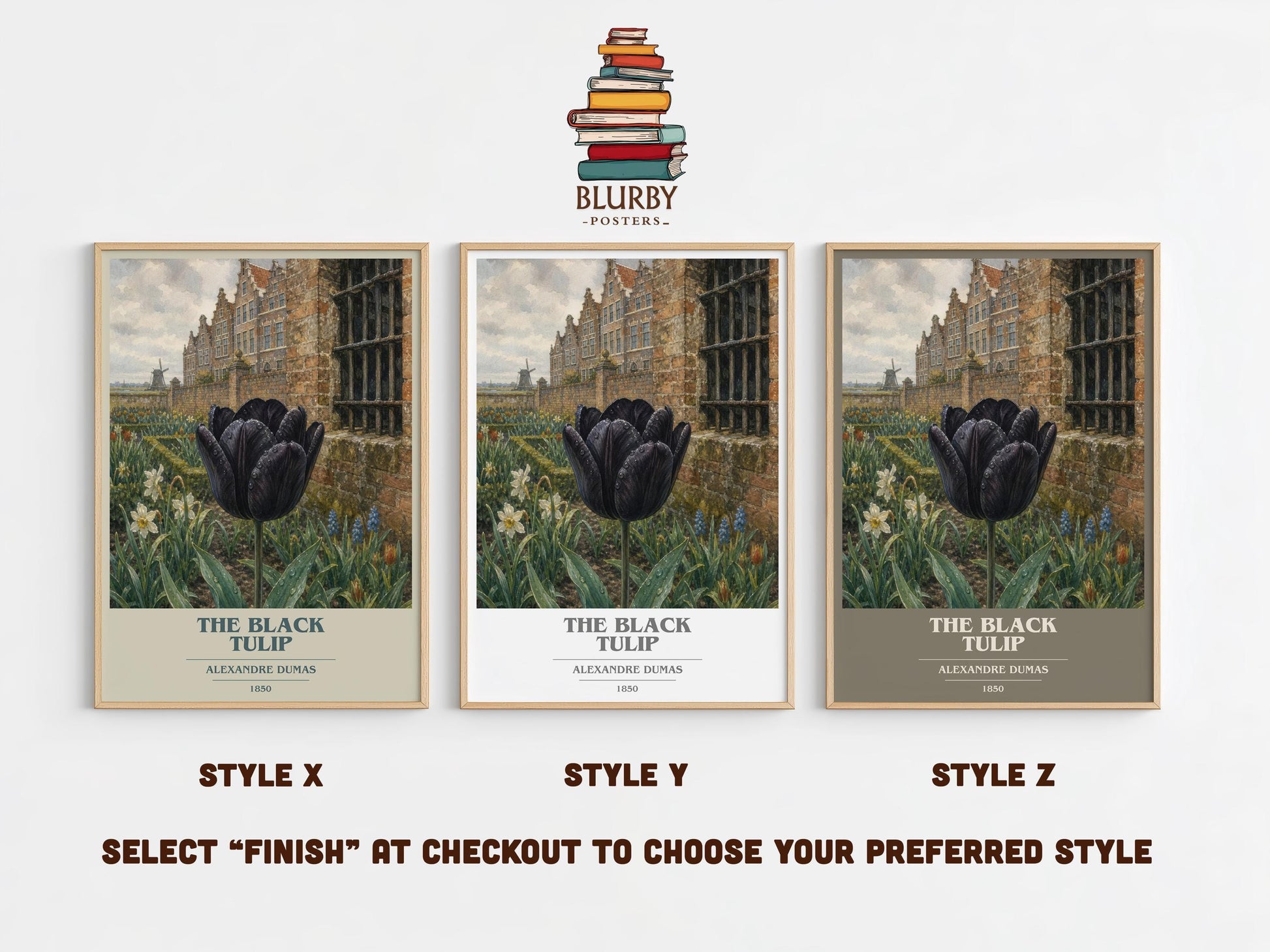 The Black Tulip Book Cover Poster by Alexandre Dumas