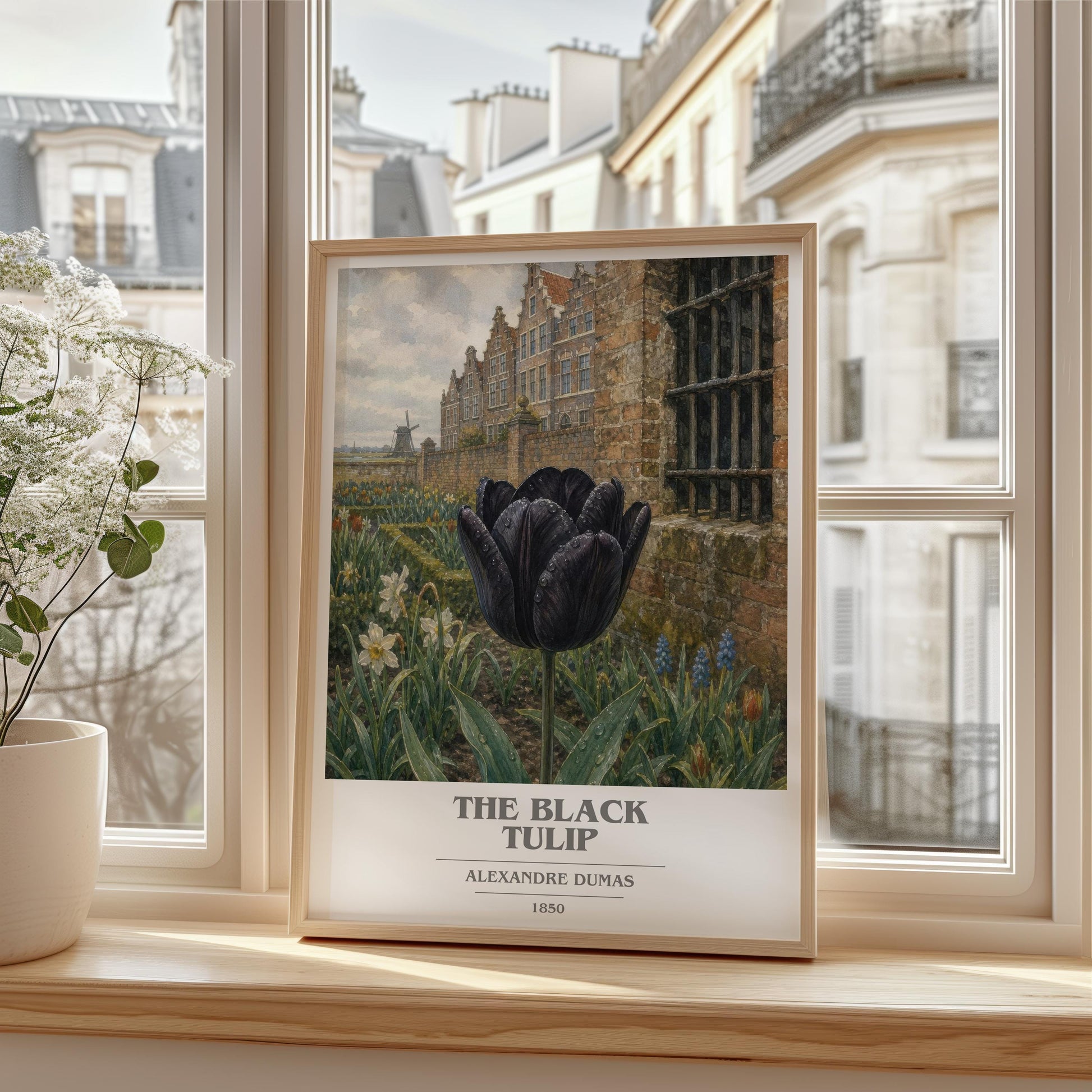 The Black Tulip Book Cover Poster by Alexandre Dumas