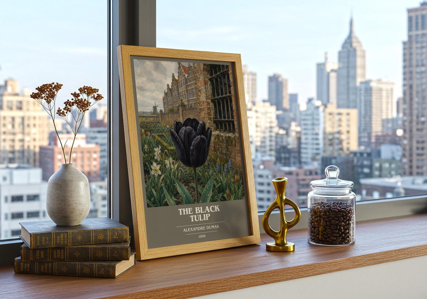 The Black Tulip Book Cover Poster by Alexandre Dumas