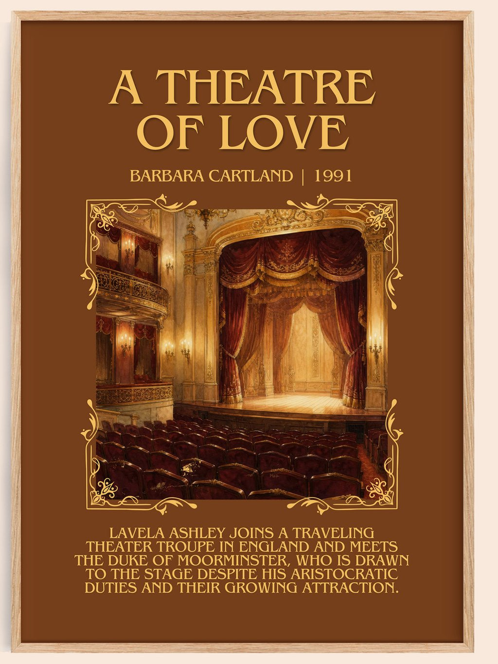 A Theatre Of Love Minimalist Book Poster by Barbara Cartland – book poster